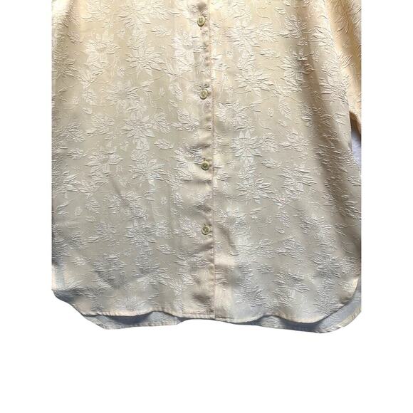 Victoria's Secret Vtg Secret Flower Embossed Button Up Collared Oversize Shirt M - Picture 3 of 8